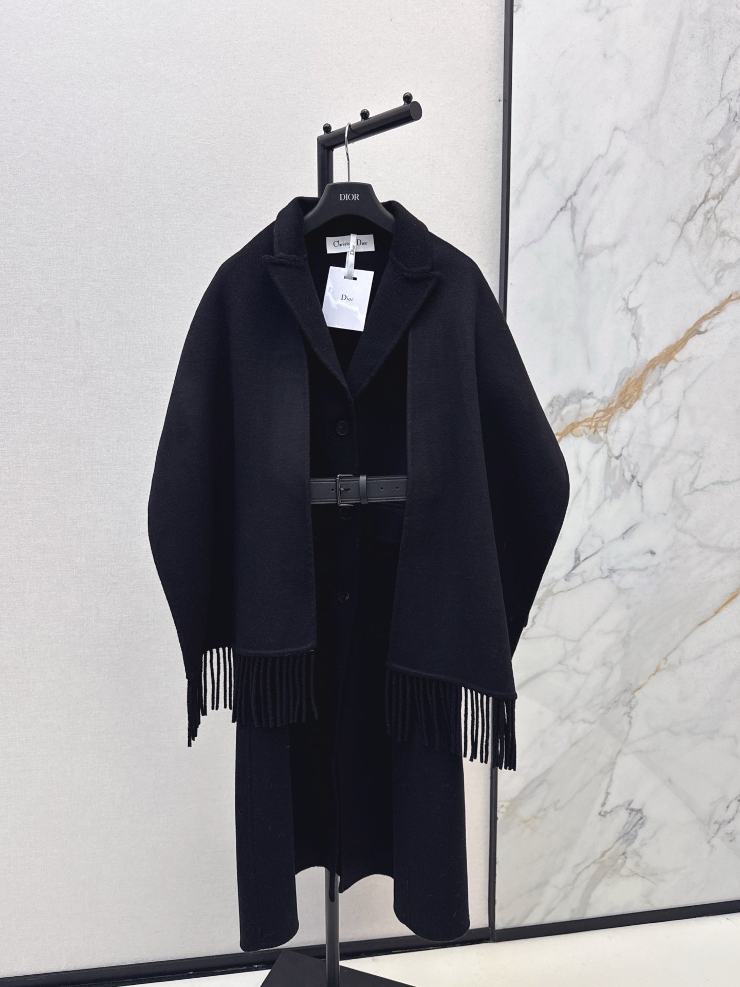 Di 25 New detachable scarf wool cashmere coat(WHITE/BLACK/KHAKI)