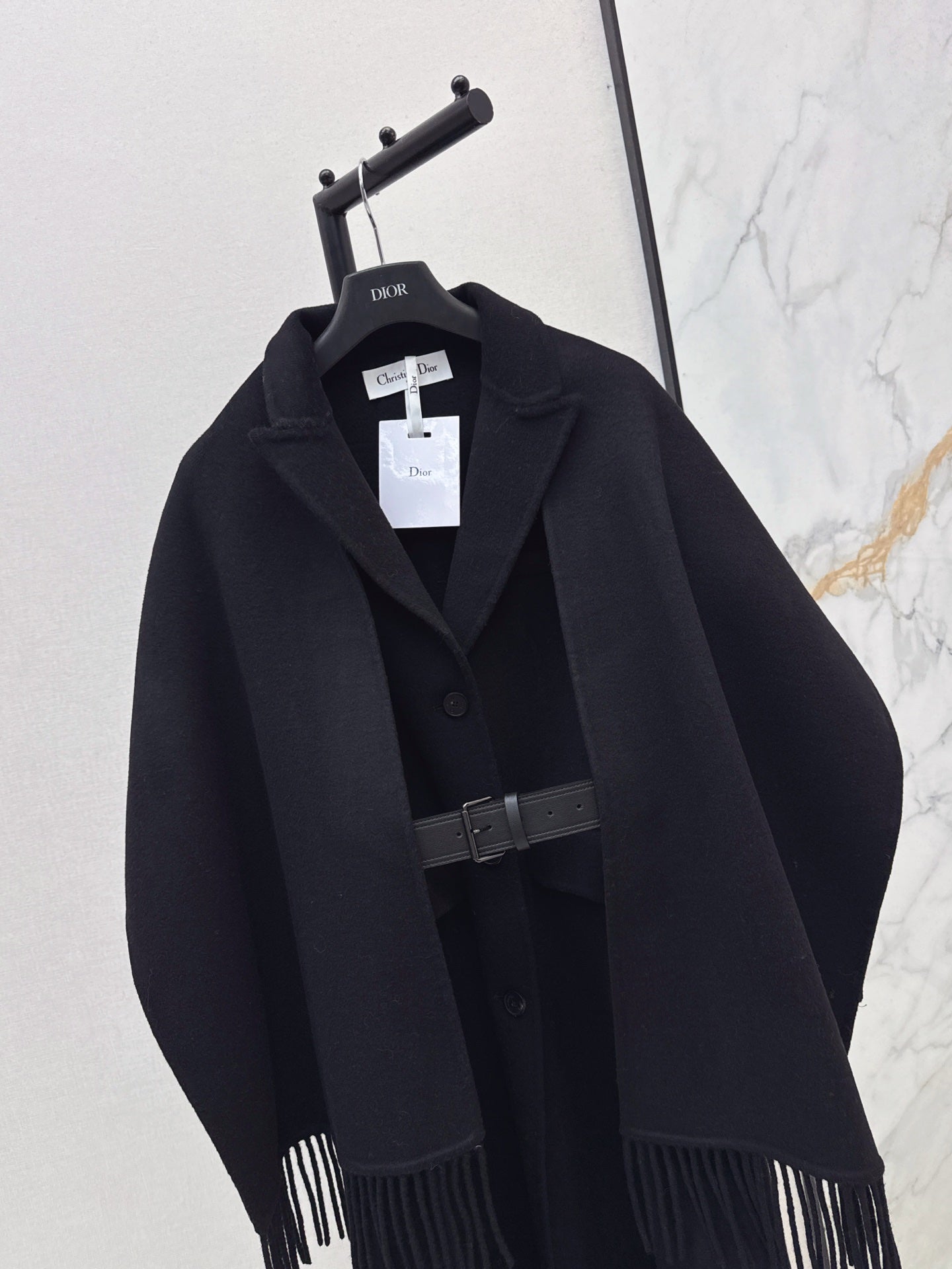 Di 25 New detachable scarf wool cashmere coat(WHITE/BLACK/KHAKI)
