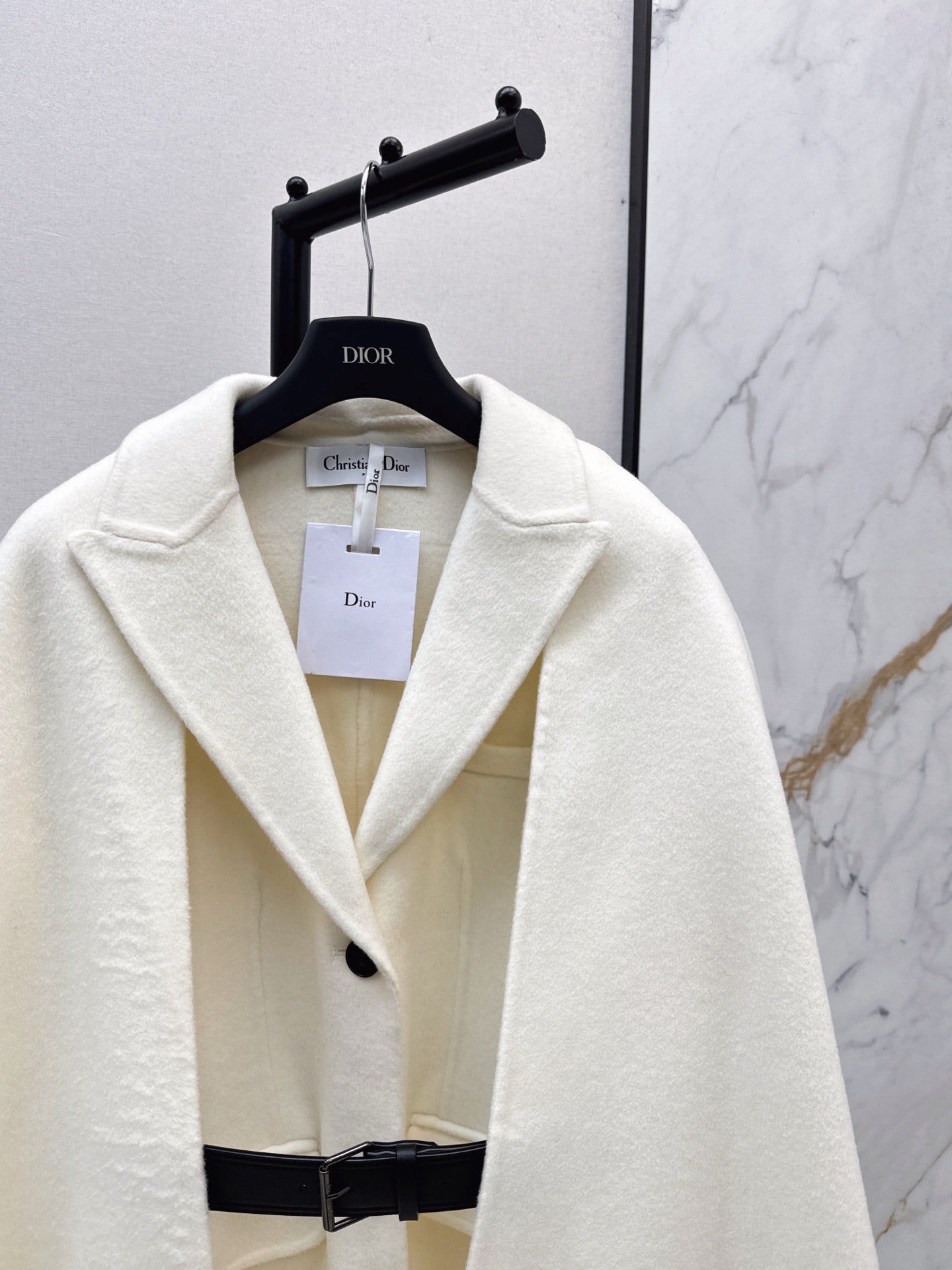 Di 25 New detachable scarf wool cashmere coat(WHITE/BLACK/KHAKI)