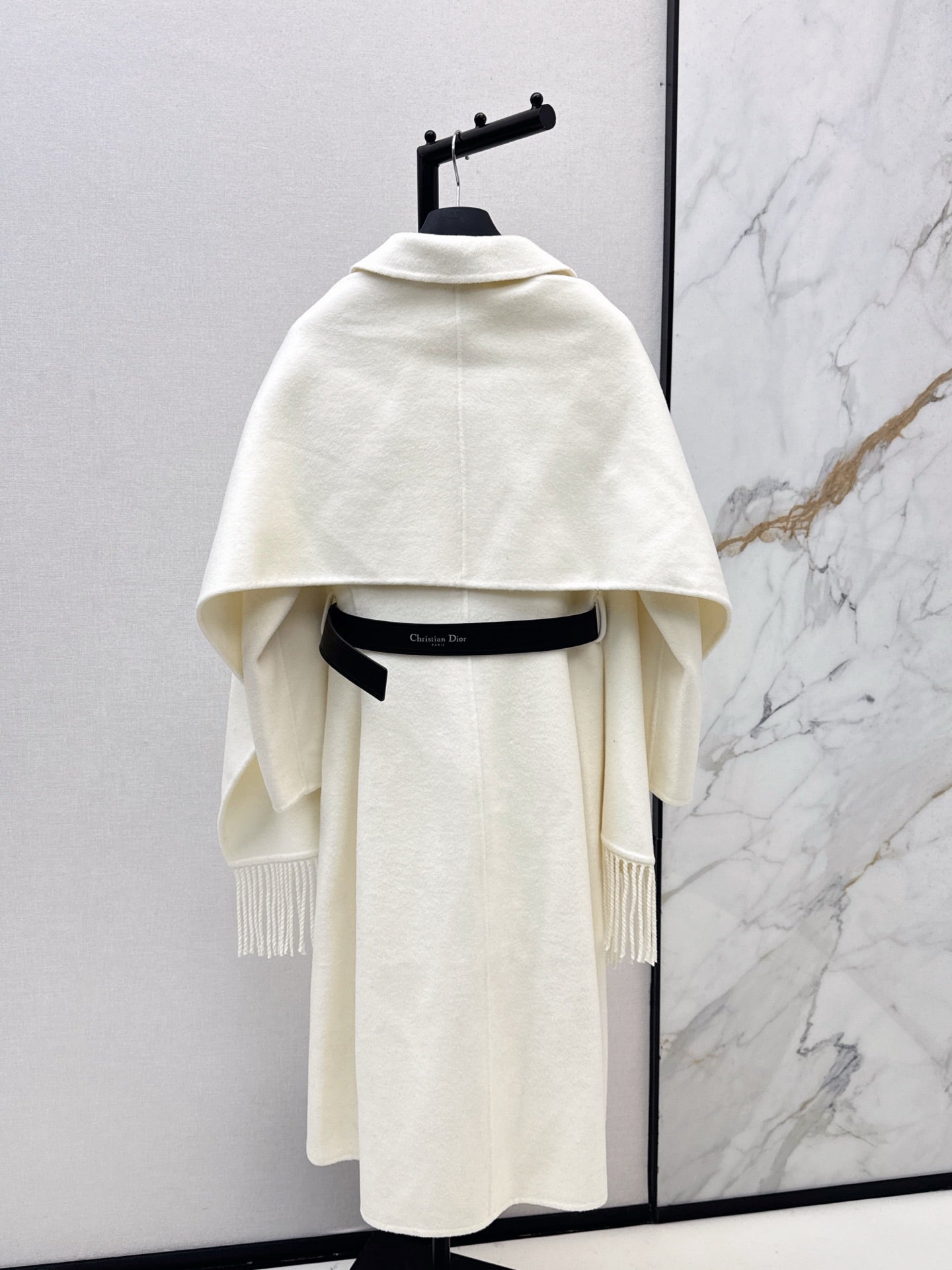 Di 25 New detachable scarf wool cashmere coat(WHITE/BLACK/KHAKI)