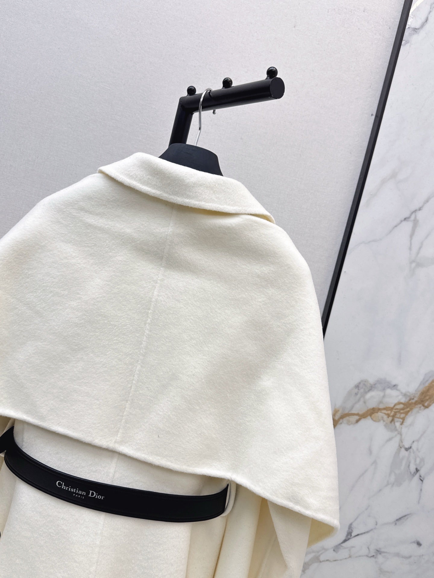 Di 25 New detachable scarf wool cashmere coat(WHITE/BLACK/KHAKI)