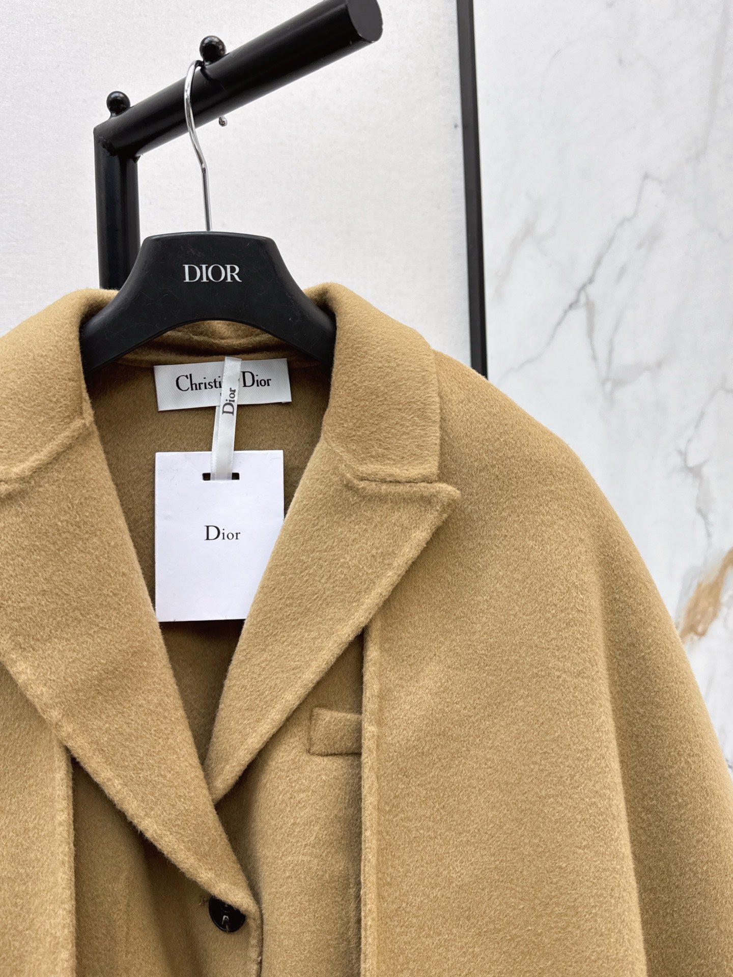 Di 25 New detachable scarf wool cashmere coat(WHITE/BLACK/KHAKI)