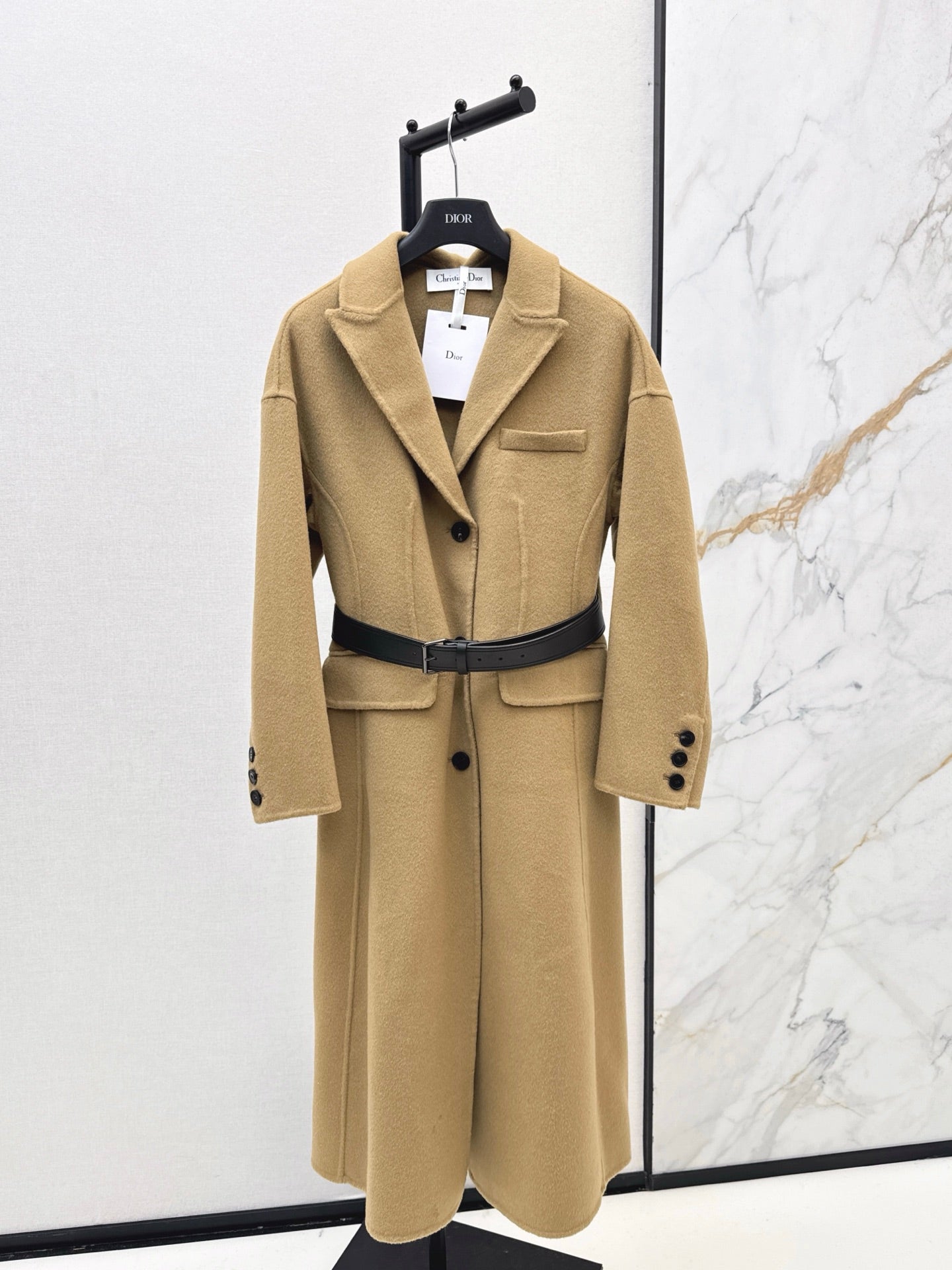Di 25 New detachable scarf wool cashmere coat(WHITE/BLACK/KHAKI)