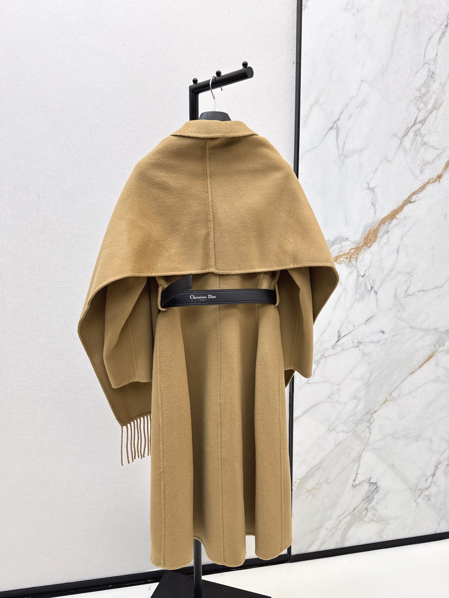 Di 25 New detachable scarf wool cashmere coat(WHITE/BLACK/KHAKI)