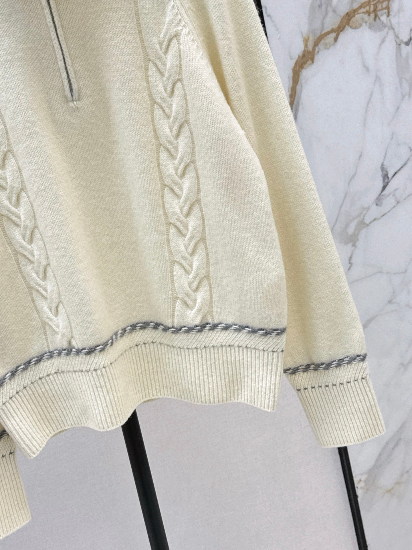 Lor 25 New style cable-knit half-open wool sweater(BEIGI/BORWN/GRAY)