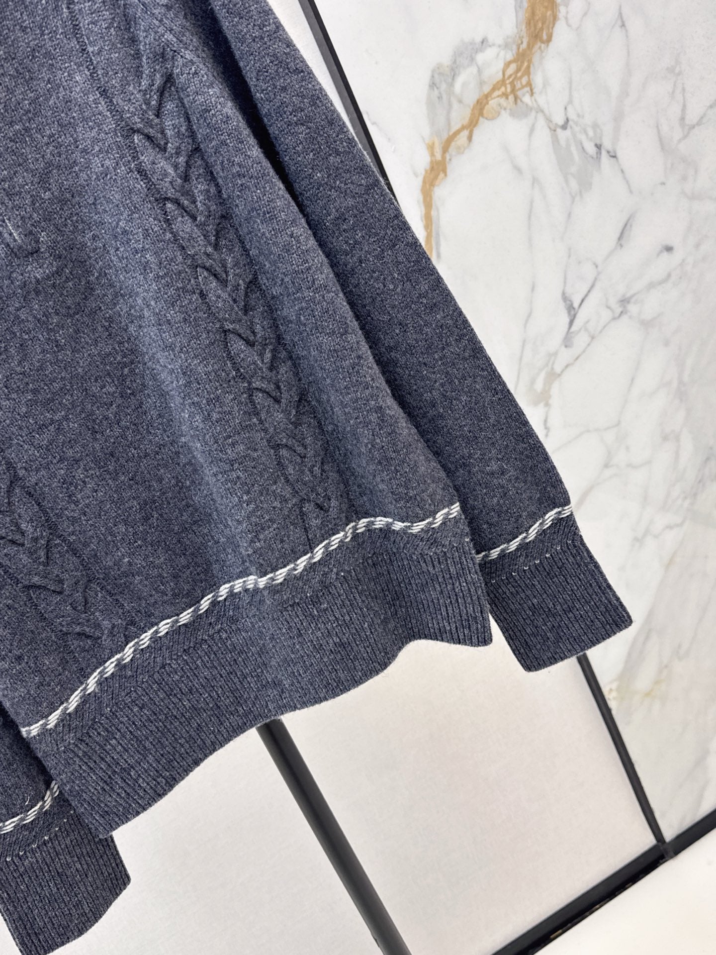 Lor 25 New style cable-knit half-open wool sweater(BEIGI/BORWN/GRAY)