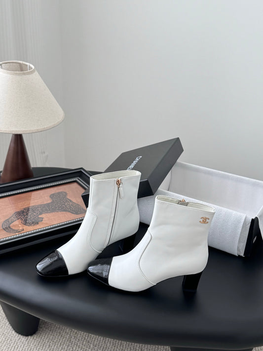 C 25K new mid-cut high-heeled boots(WHITE/BLACK/KHAKI)