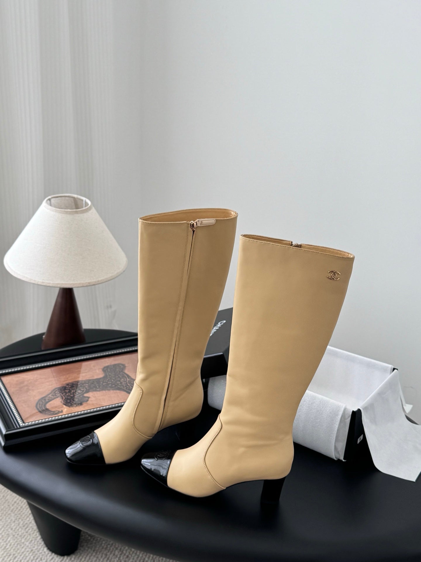 C 25K new high heel boots(WHITE/BLACK/KHAKI)