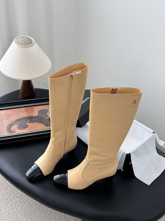 C 25K new high heel boots(WHITE/BLACK/KHAKI)