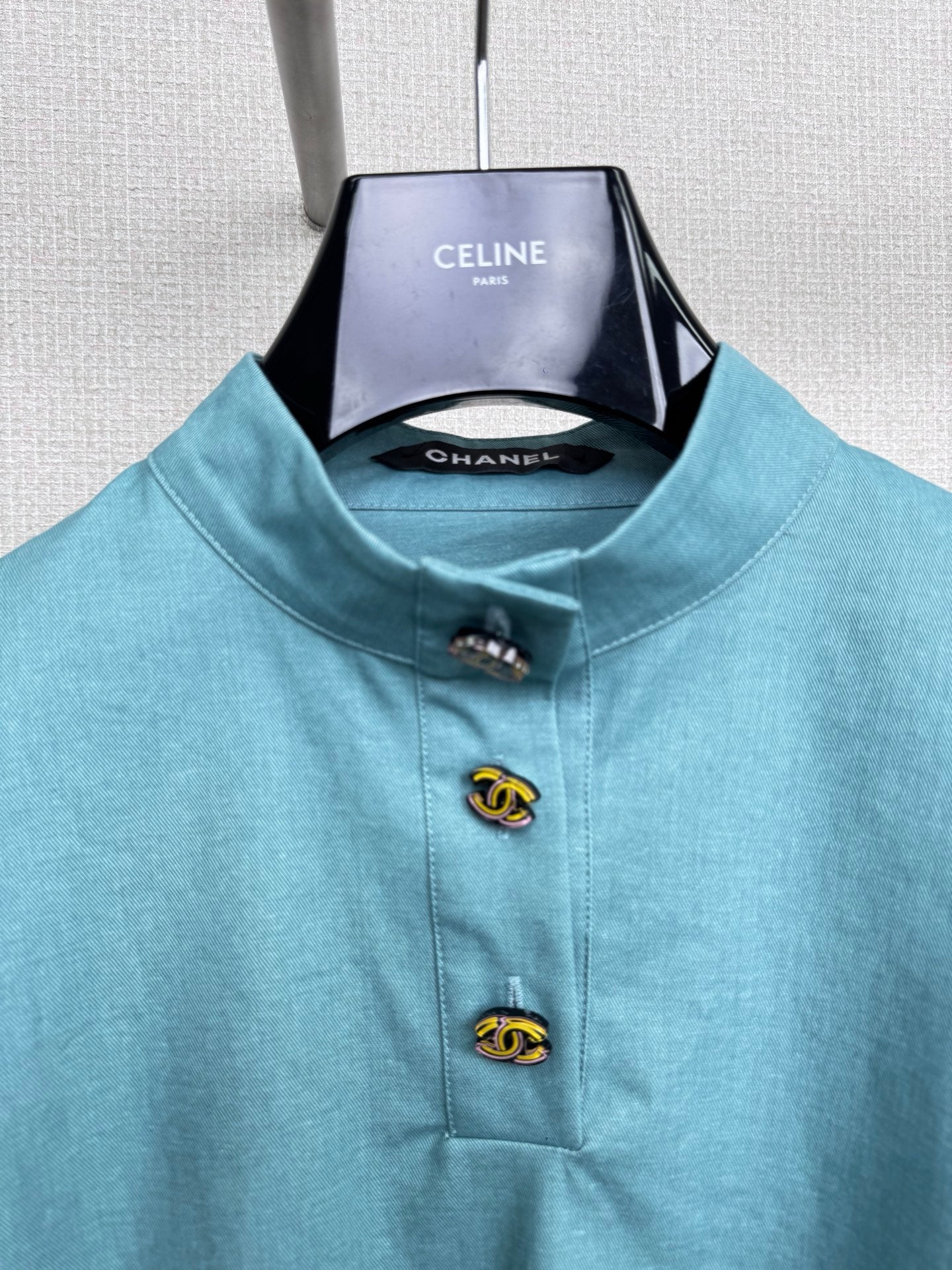 C 25 New vintage collection high collar waist shirt(BLUE/GRAY)