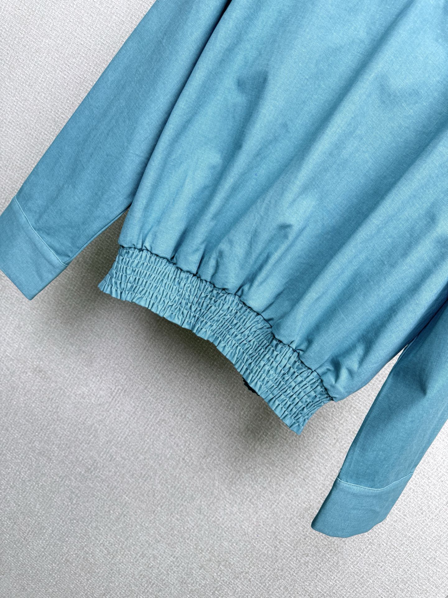 C 25 New vintage collection high collar waist shirt(BLUE/GRAY)
