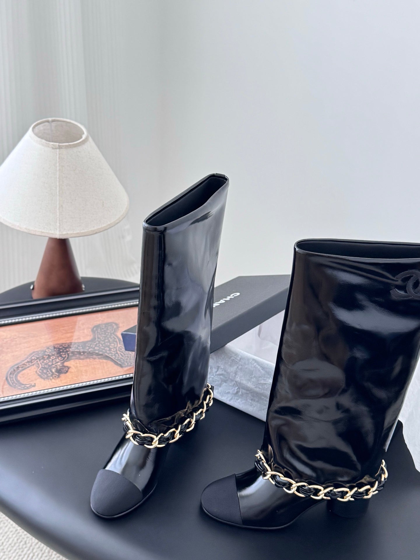 C 25K New Chain Boots(Black/Glossy Black)