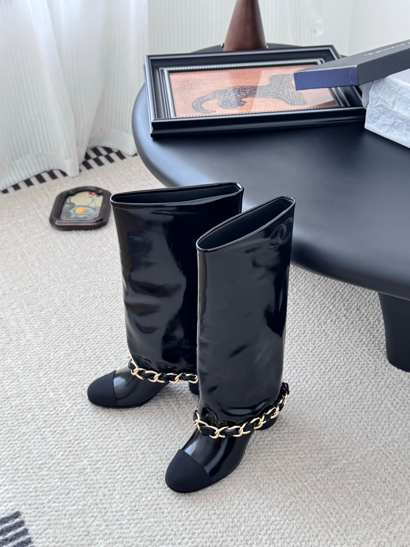 C 25K New Chain Boots(Black/Glossy Black)