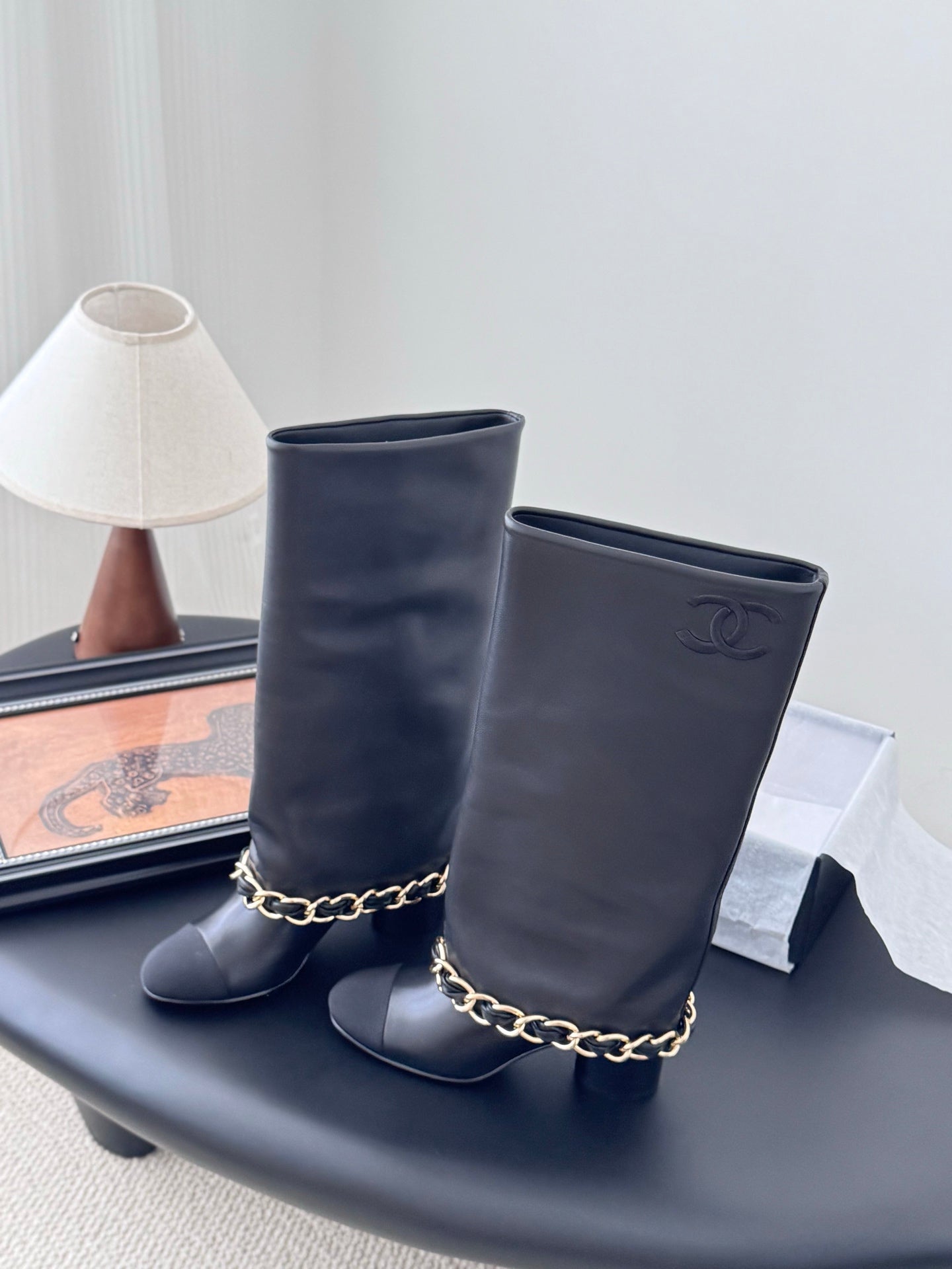 C 25K New Chain Boots(Black/Glossy Black)