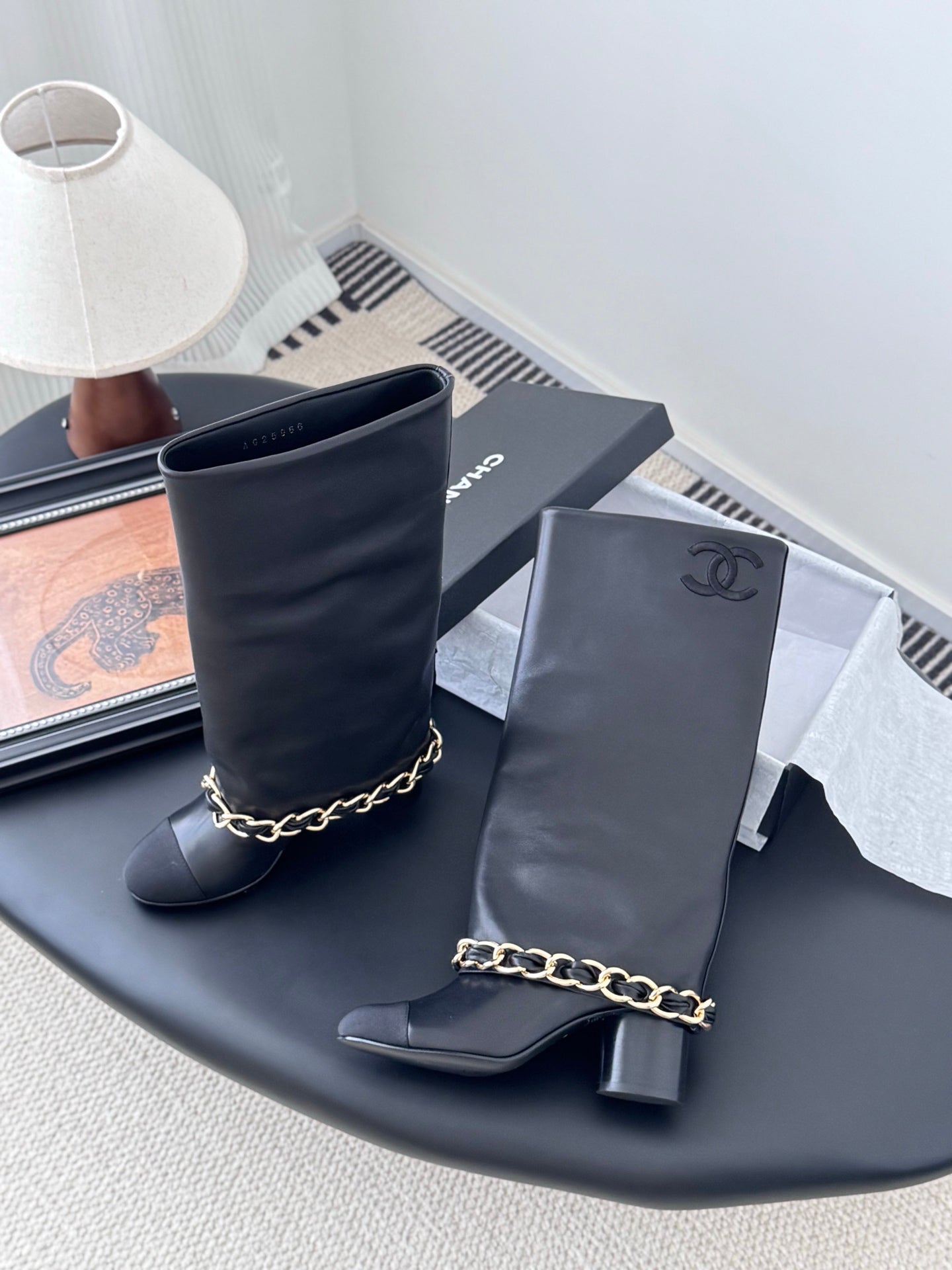 C 25K New Chain Boots(Black/Glossy Black)