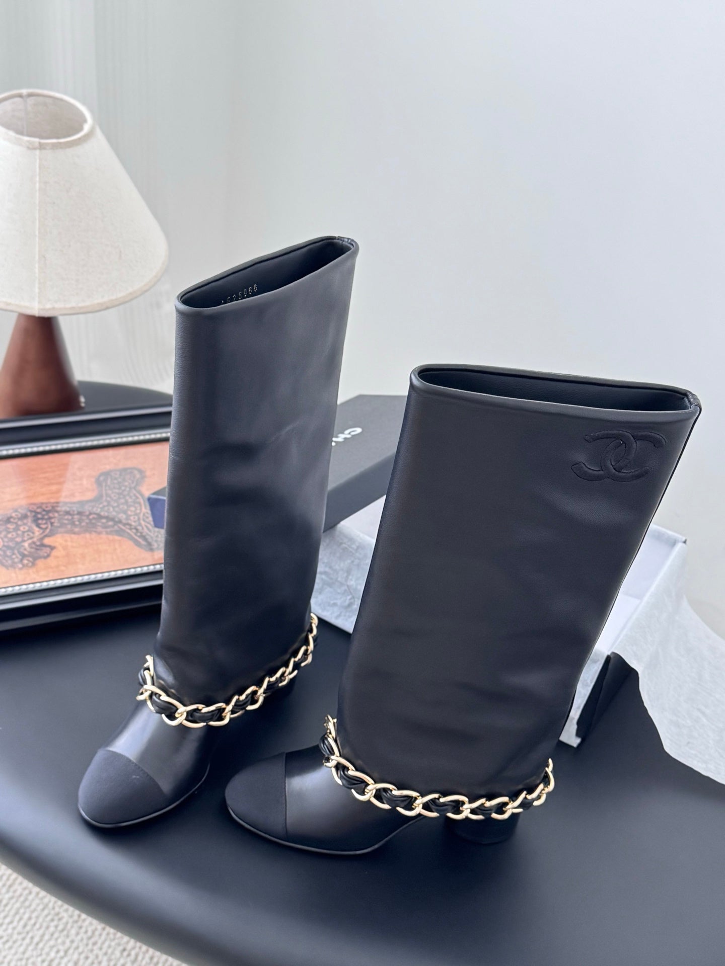 C 25K New Chain Boots(Black/Glossy Black)