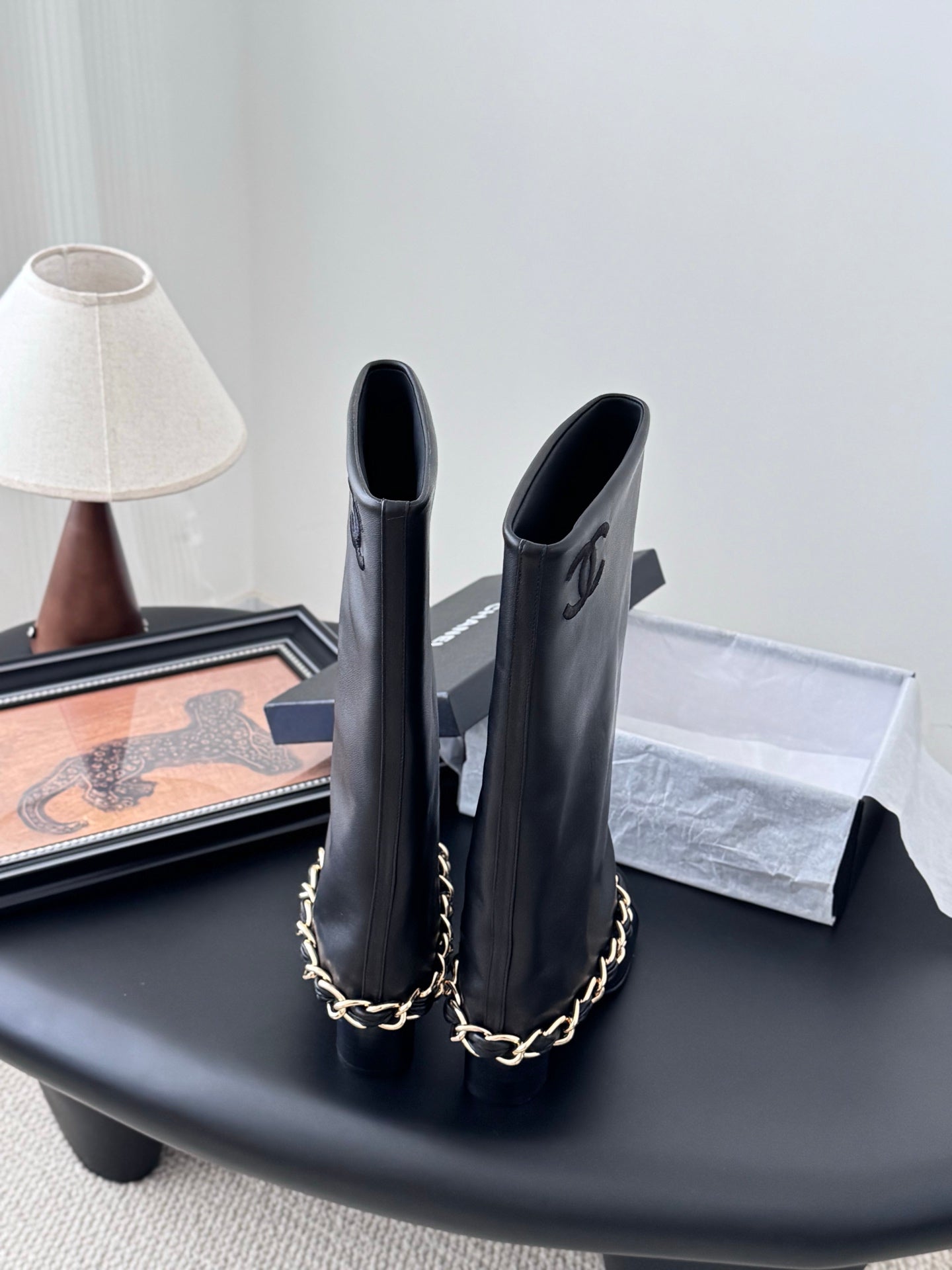 C 25K New Chain Boots(Black/Glossy Black)