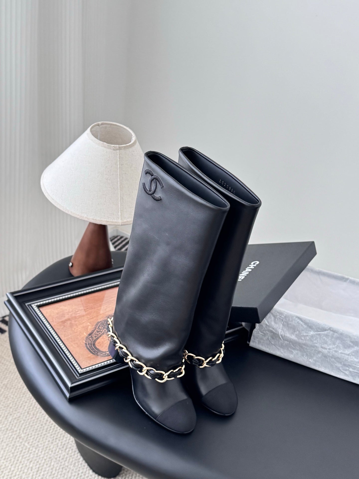 C 25K New Chain Boots(Black/Glossy Black)