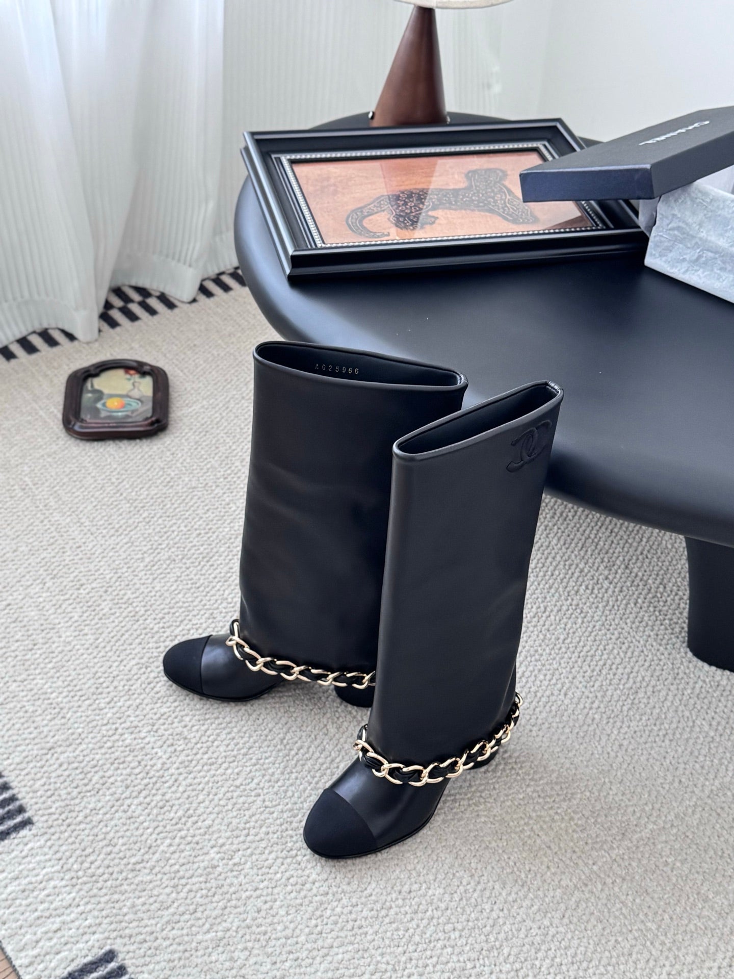 C 25K New Chain Boots(Black/Glossy Black)