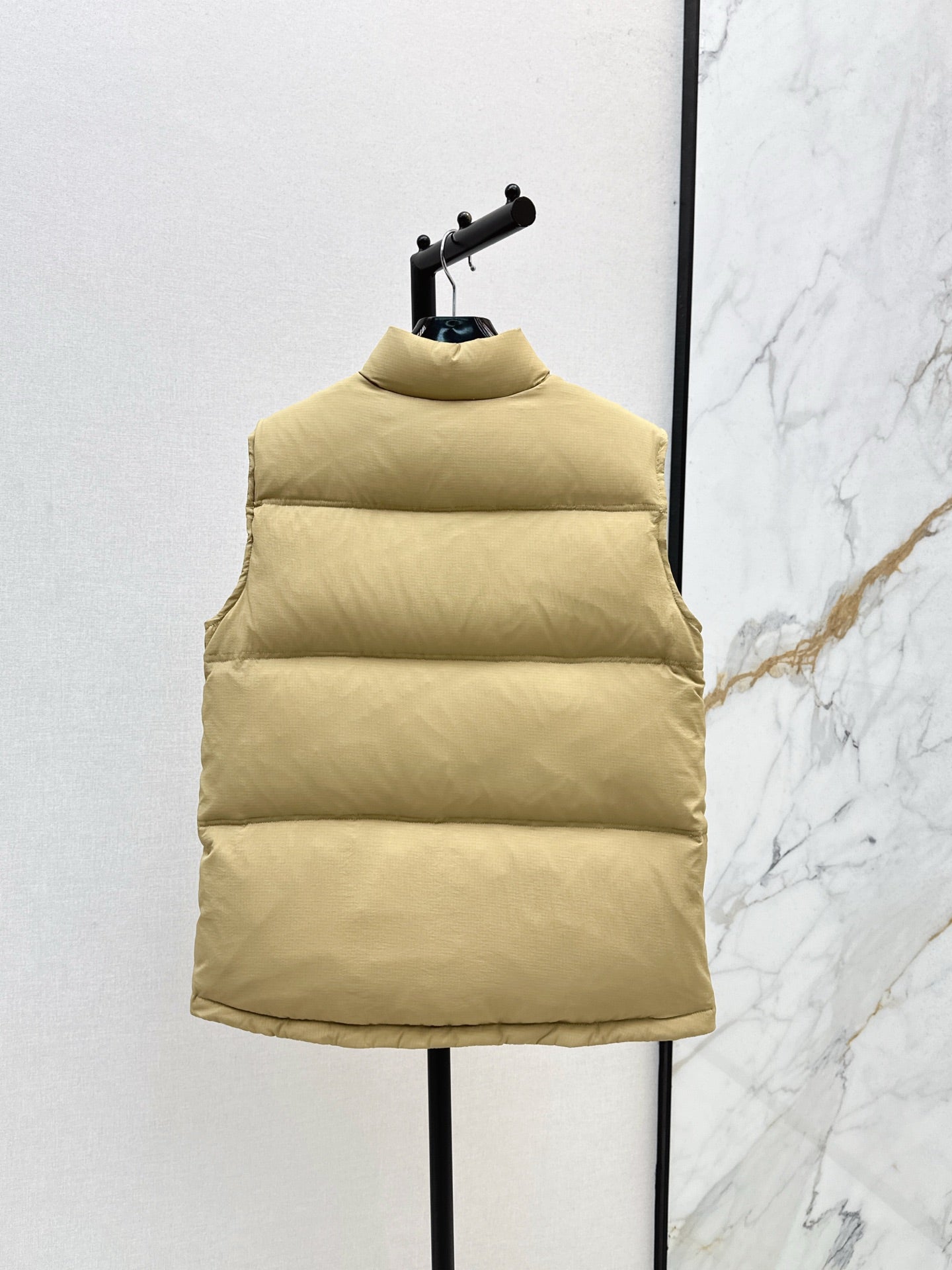 Ce 25 Stand-up collar down vest with embroidered pockets(KHAKI/BRWON/GREEN)
