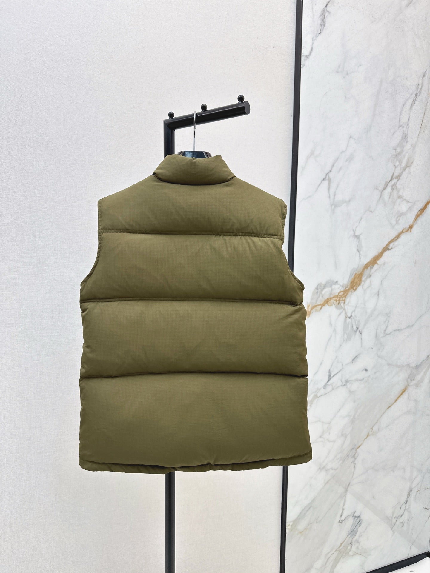 Ce 25 Stand-up collar down vest with embroidered pockets(KHAKI/BRWON/GREEN)