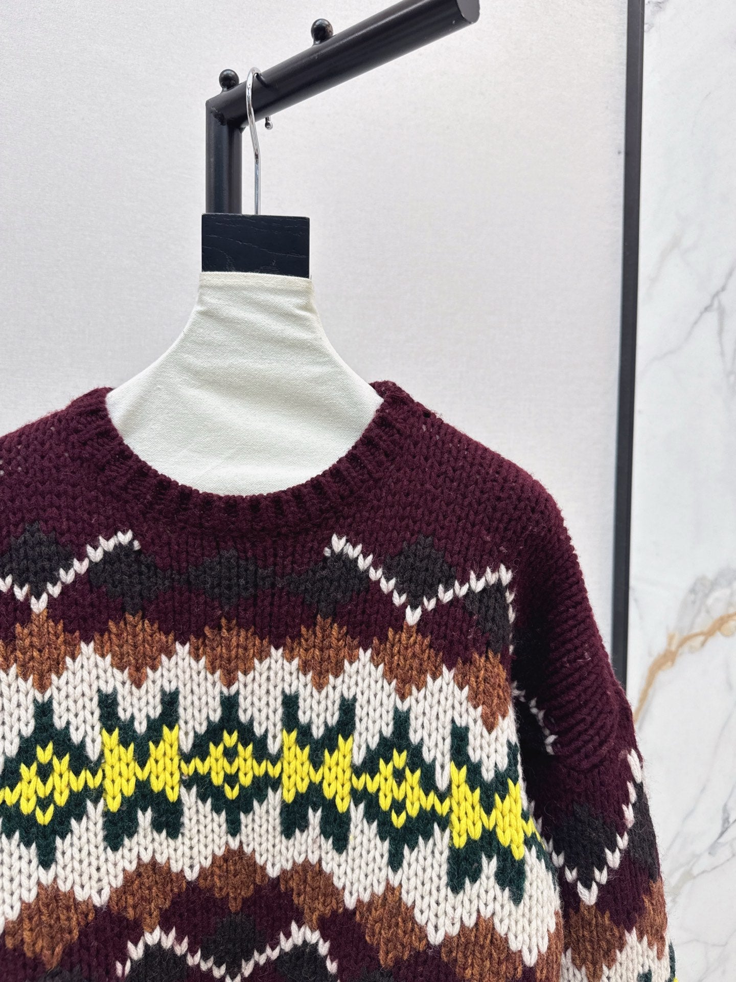Ce 25 Vintage Graphic Crew Neck Wool Sweater