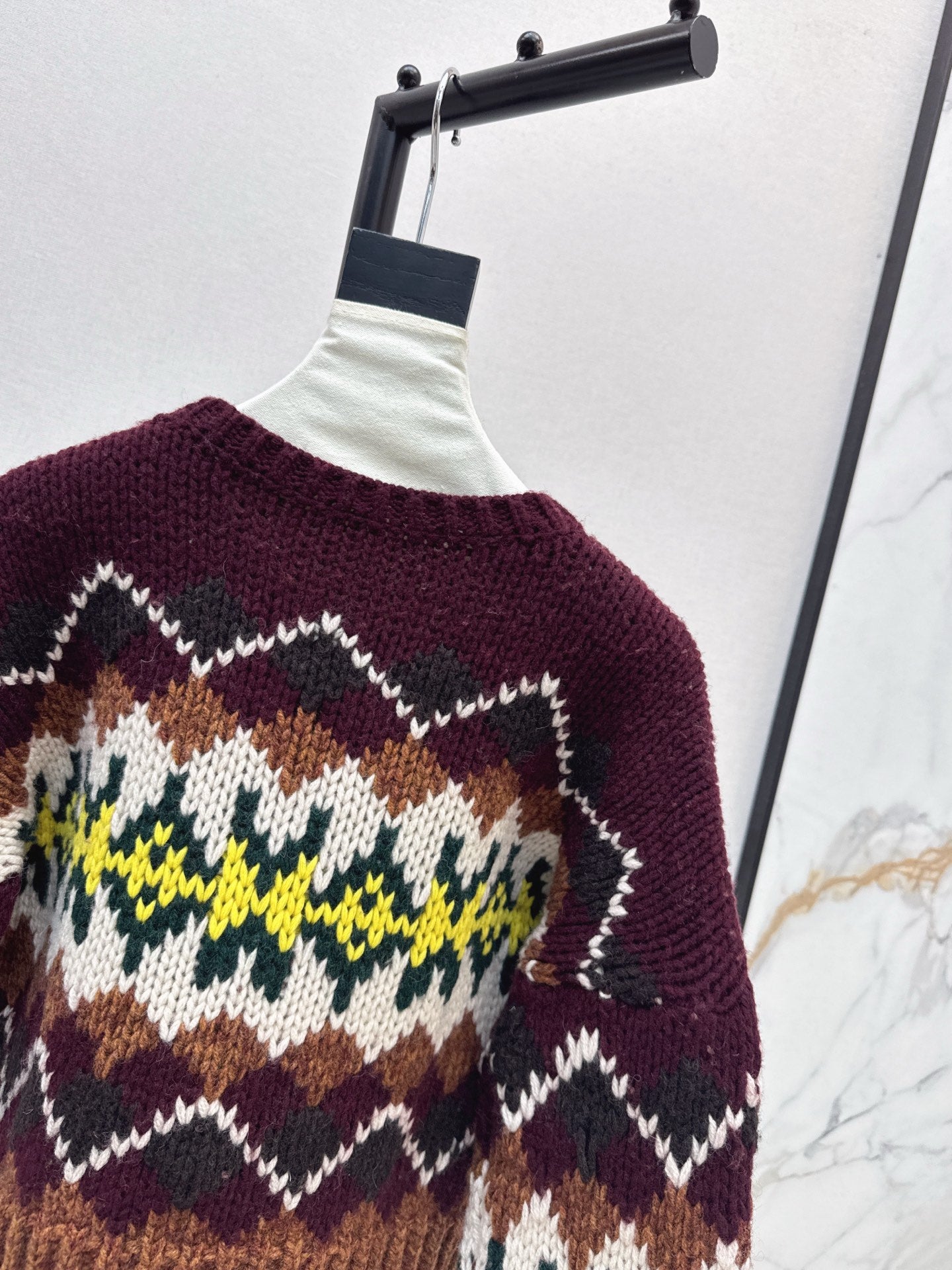 Ce 25 Vintage Graphic Crew Neck Wool Sweater