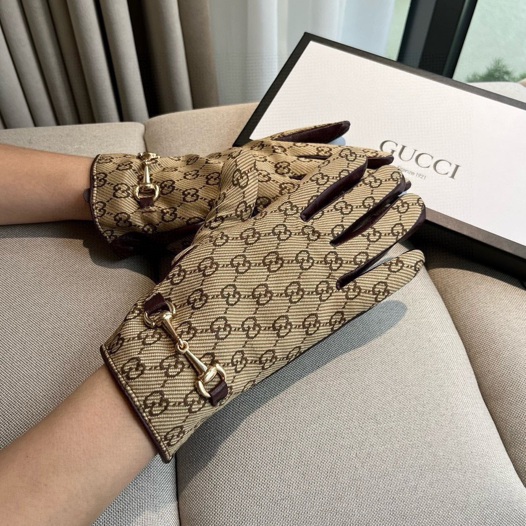 G 25 All-over logo sheepskin gloves