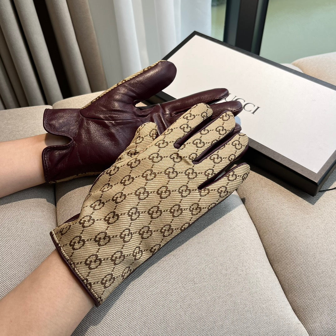 G 25 All-over logo sheepskin gloves
