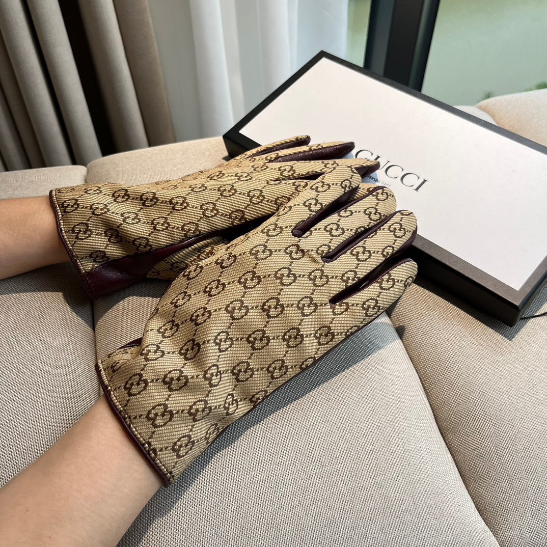 G 25 All-over logo sheepskin gloves