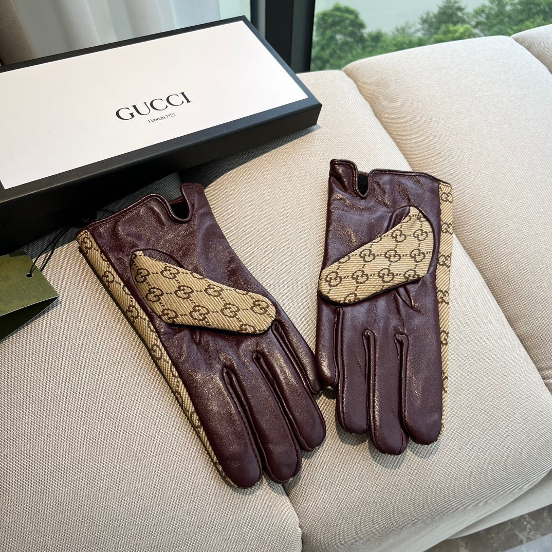 G 25 All-over logo sheepskin gloves