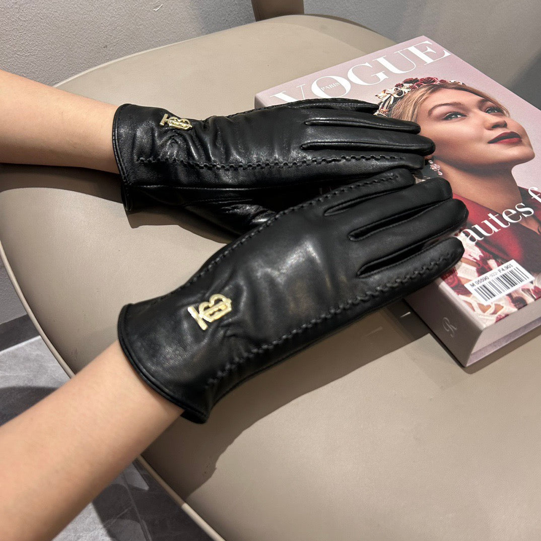 Bur 25 sheepskin gloves (BLACK/BROWN)