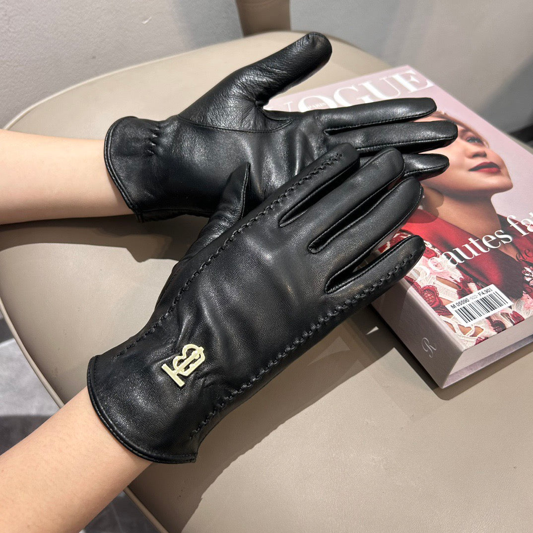 Bur 25 sheepskin gloves (BLACK/BROWN)