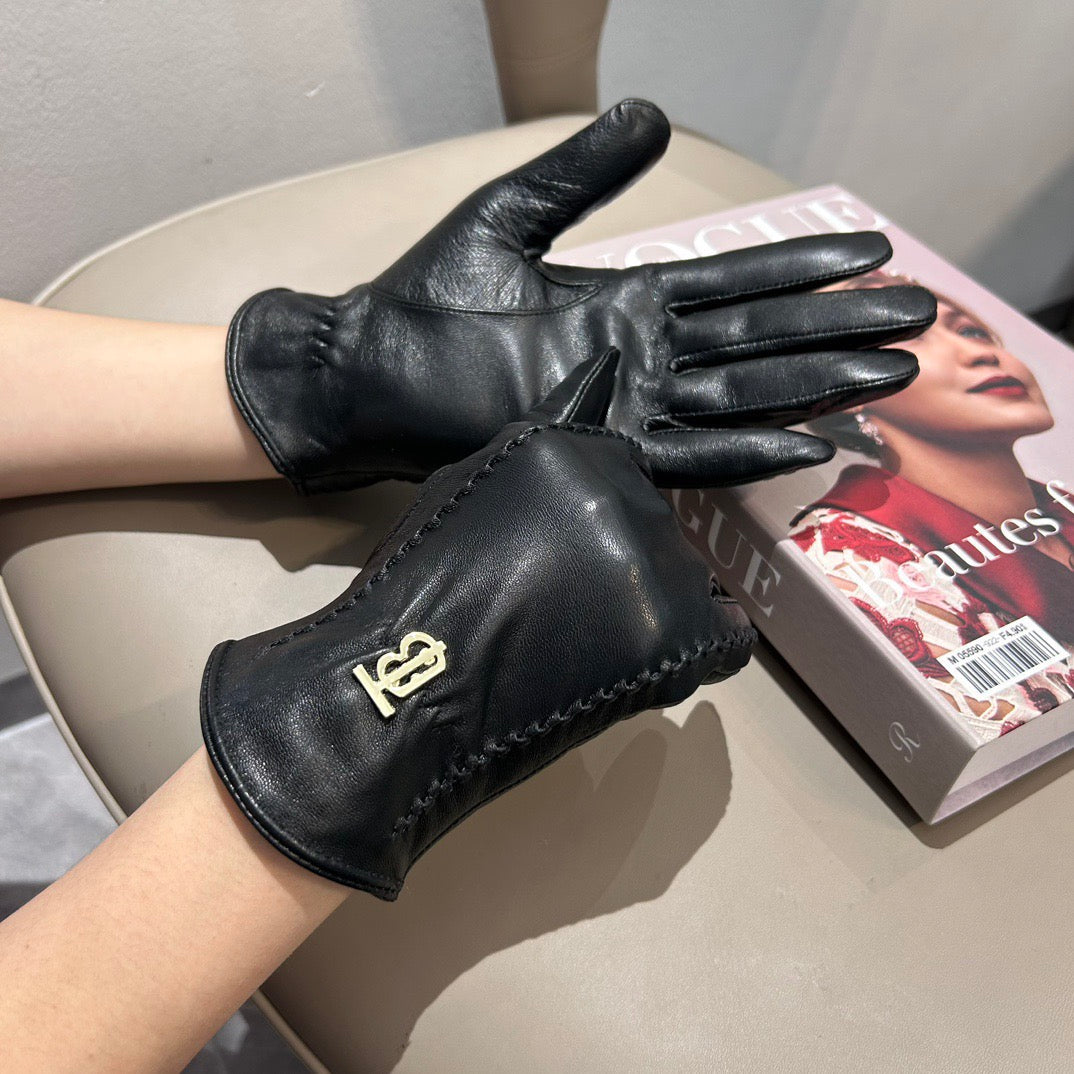 Bur 25 sheepskin gloves (BLACK/BROWN)