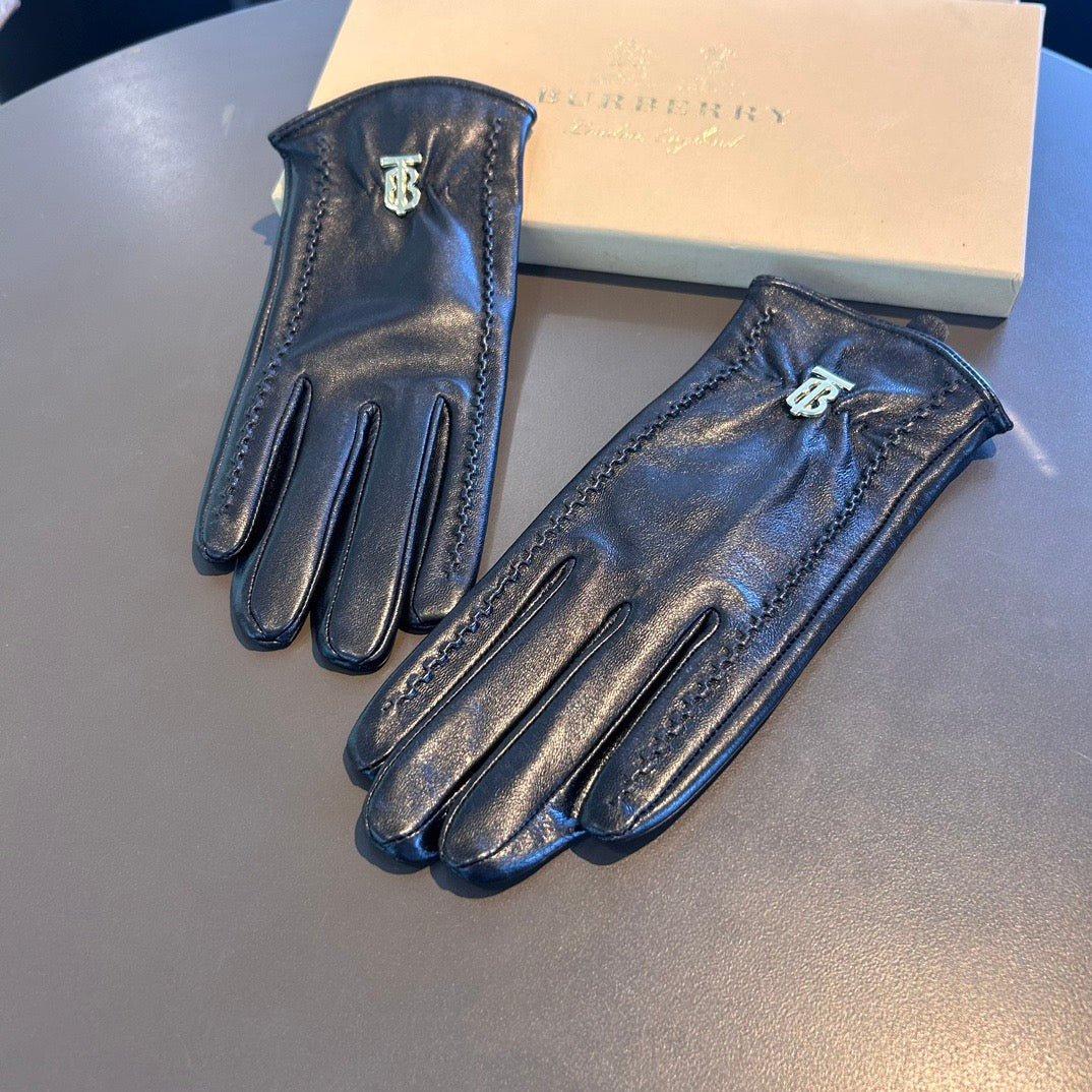 Bur 25 sheepskin gloves (BLACK/BROWN)