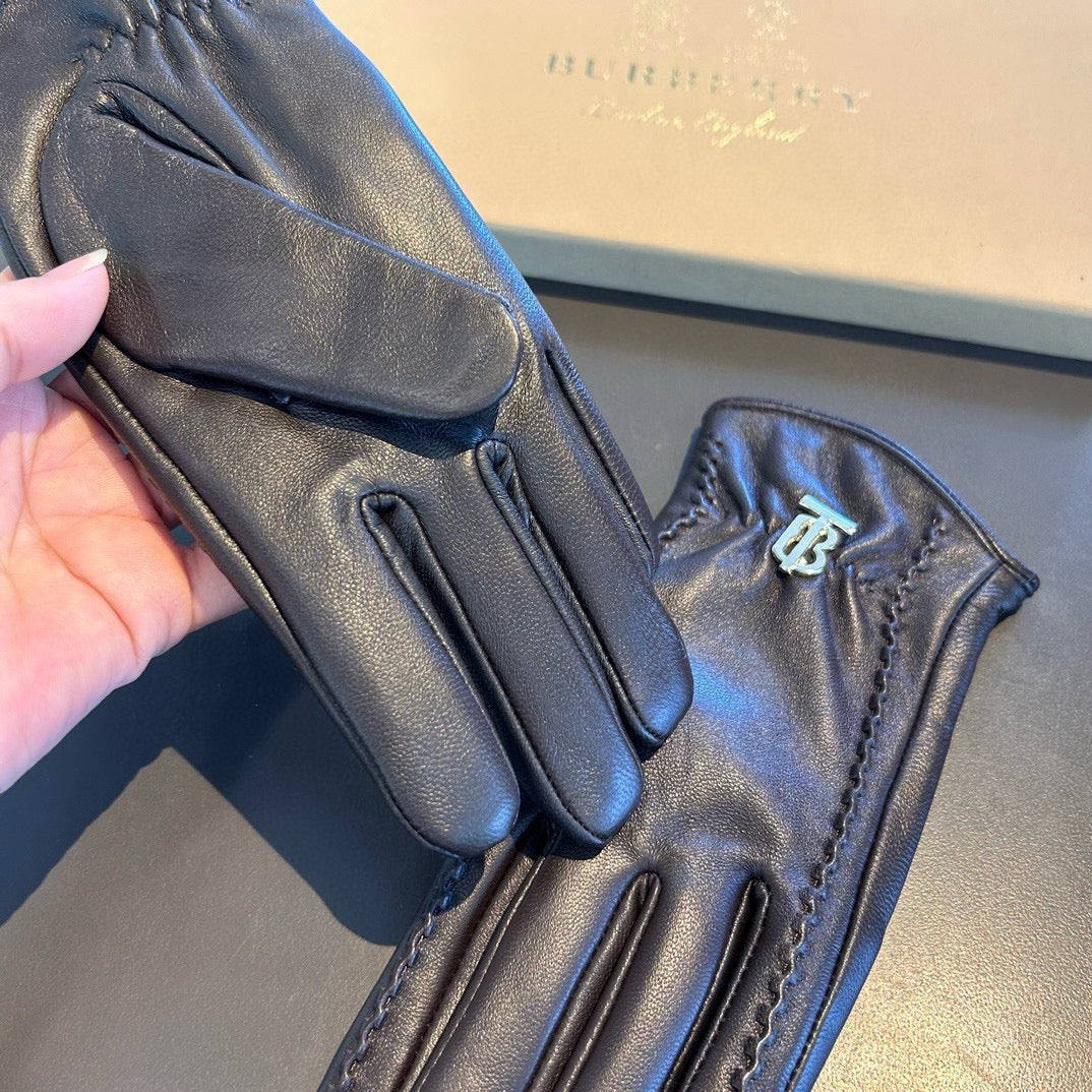 Bur 25 sheepskin gloves (BLACK/BROWN)