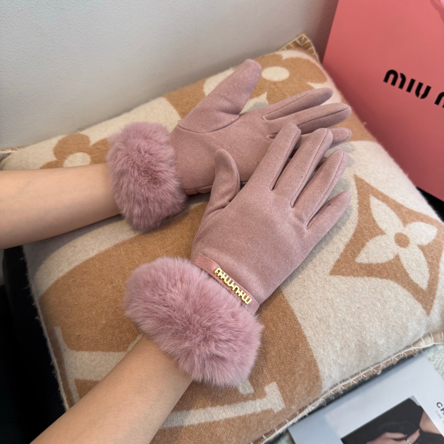 Mi 25 Lazy rabbit wool gloves(PURPLE/PINK)