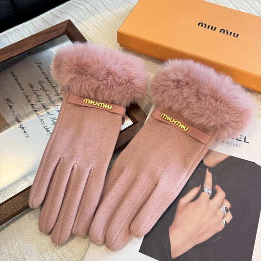 Mi 25 Lazy rabbit wool gloves(PURPLE/PINK)