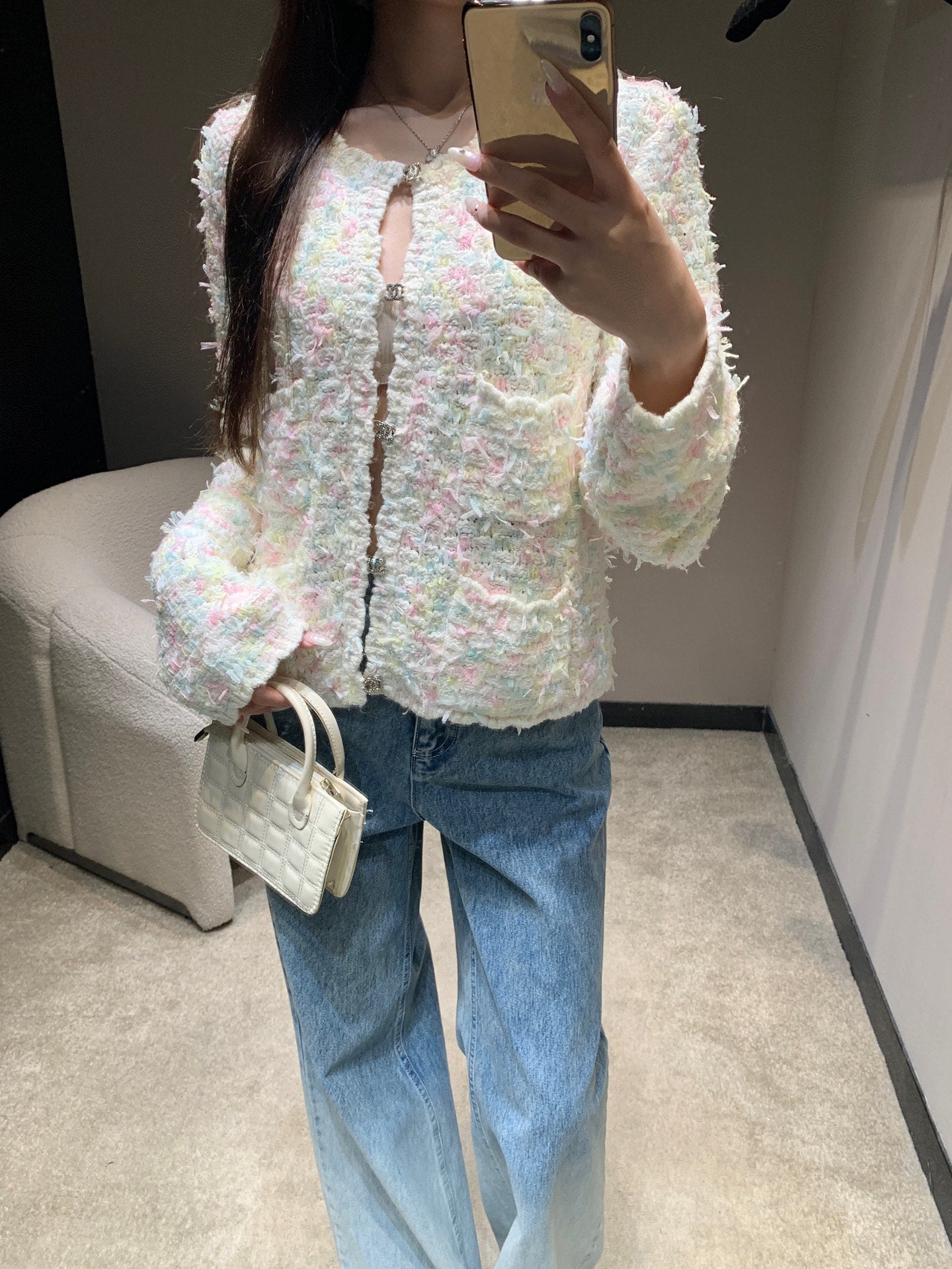 C 25B New Cashmere Cardigan High-end Handicraft Series