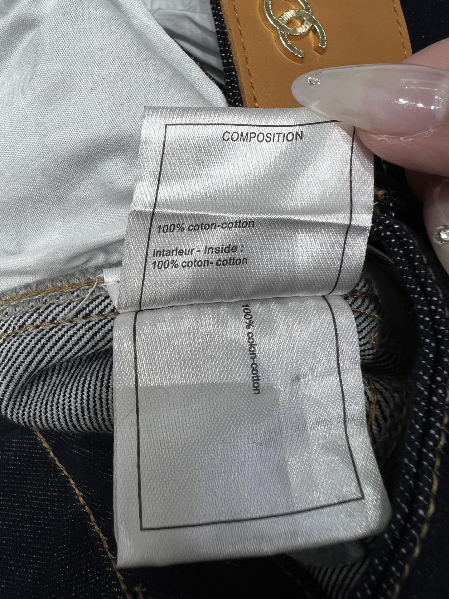 C 25B Side embroidery denim trousers