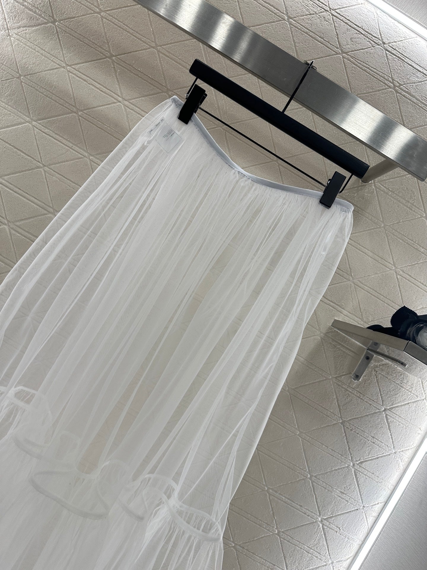 C 25 High waist mid-length transparent cake tulle skirt
