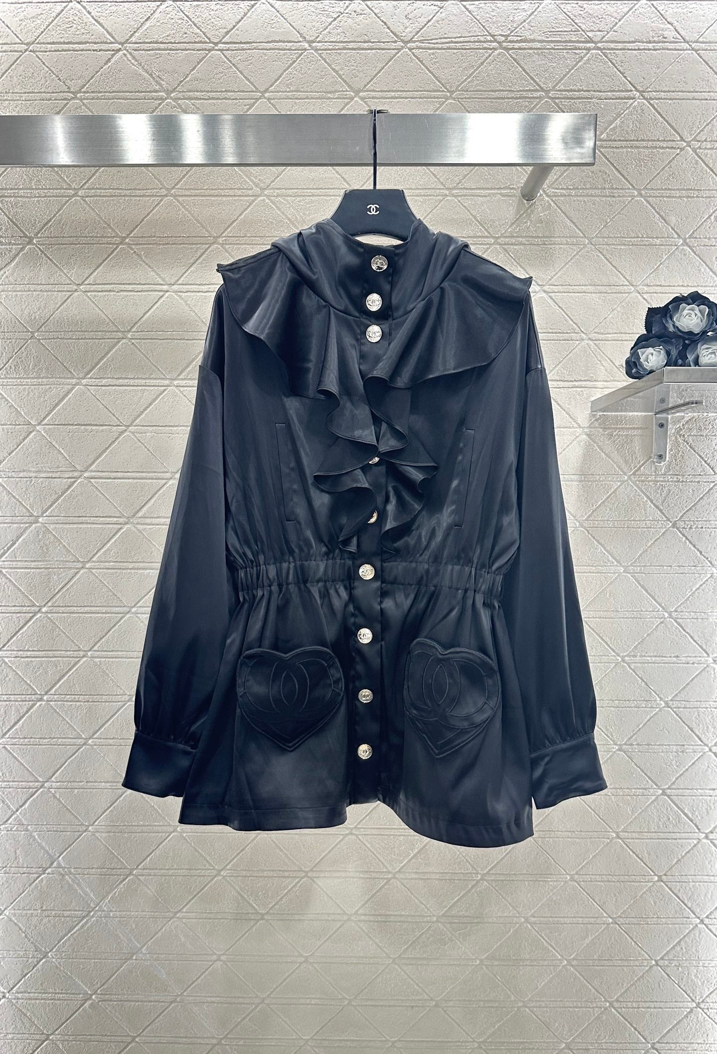 C 25 Lace mid-length trench coat