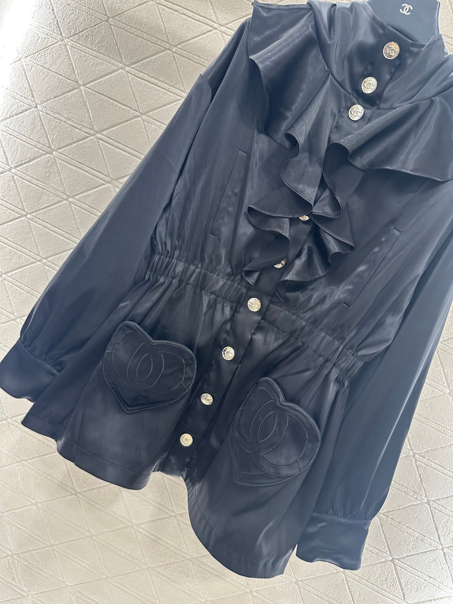 C 25 Lace mid-length trench coat