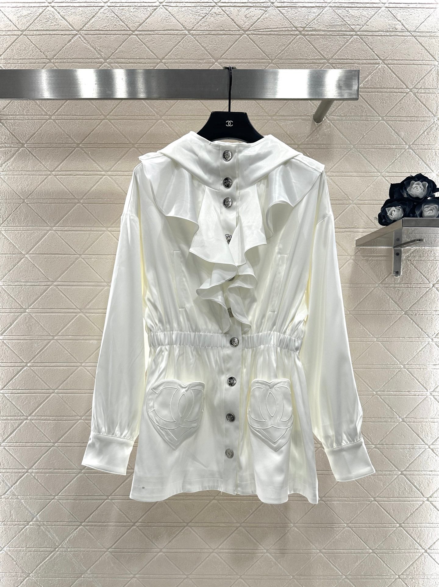 C 25 Lace mid-length trench coat