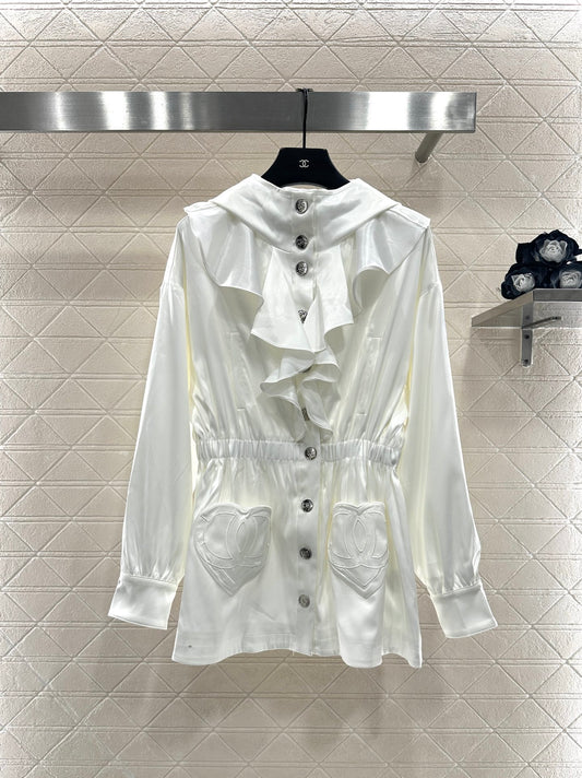 C 25 Lace mid-length trench coat