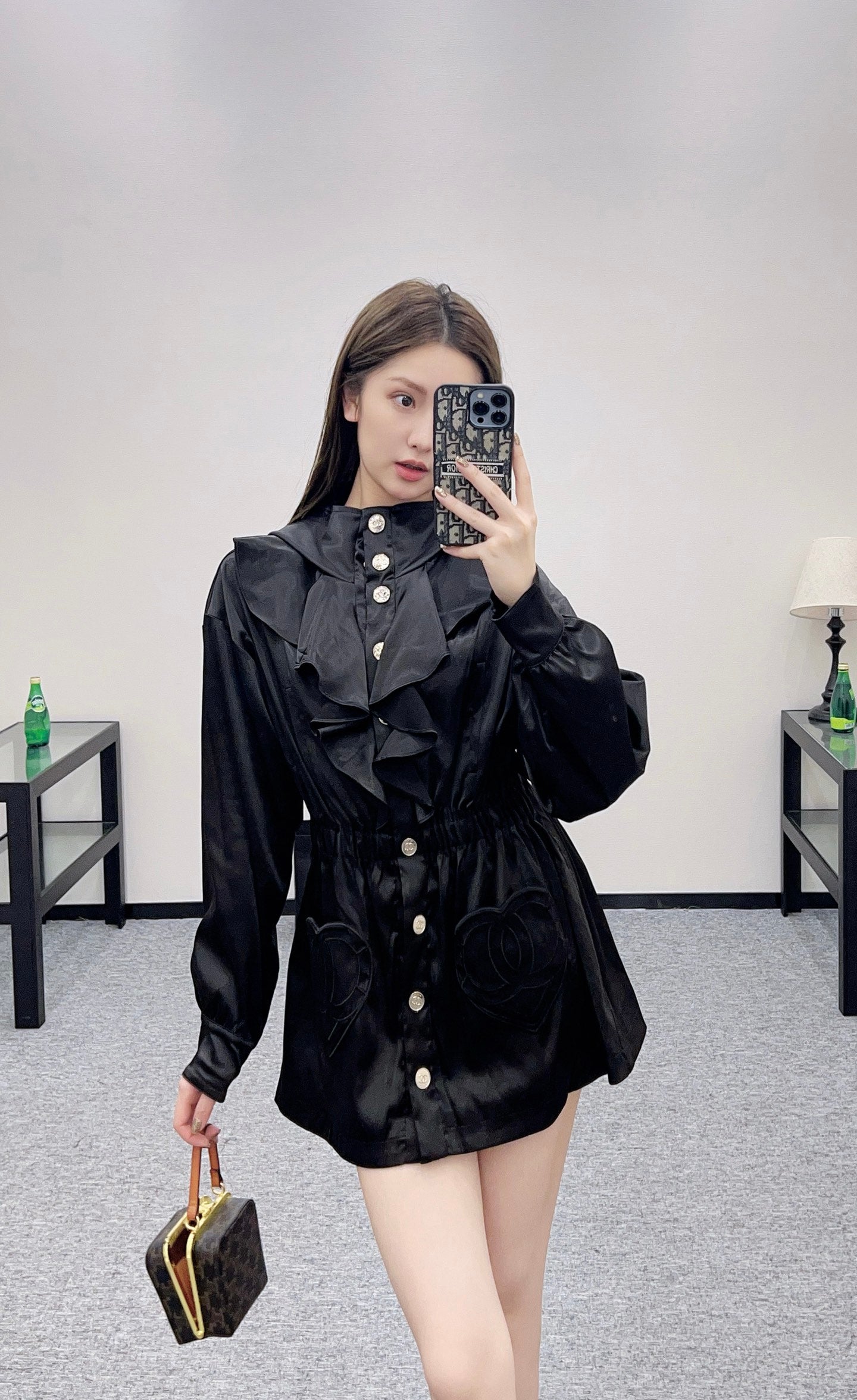 C 25 Lace mid-length trench coat