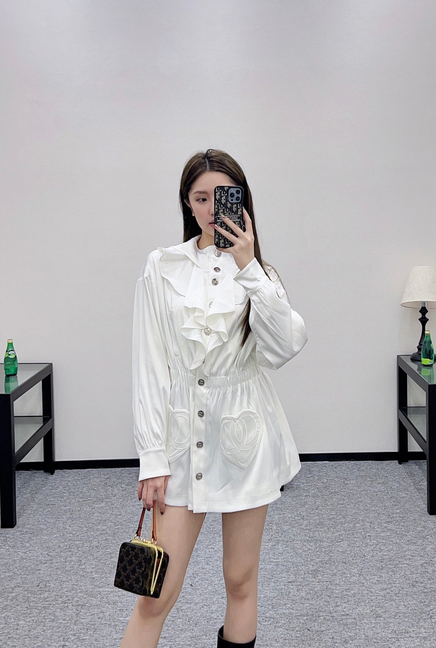C 25 Lace mid-length trench coat