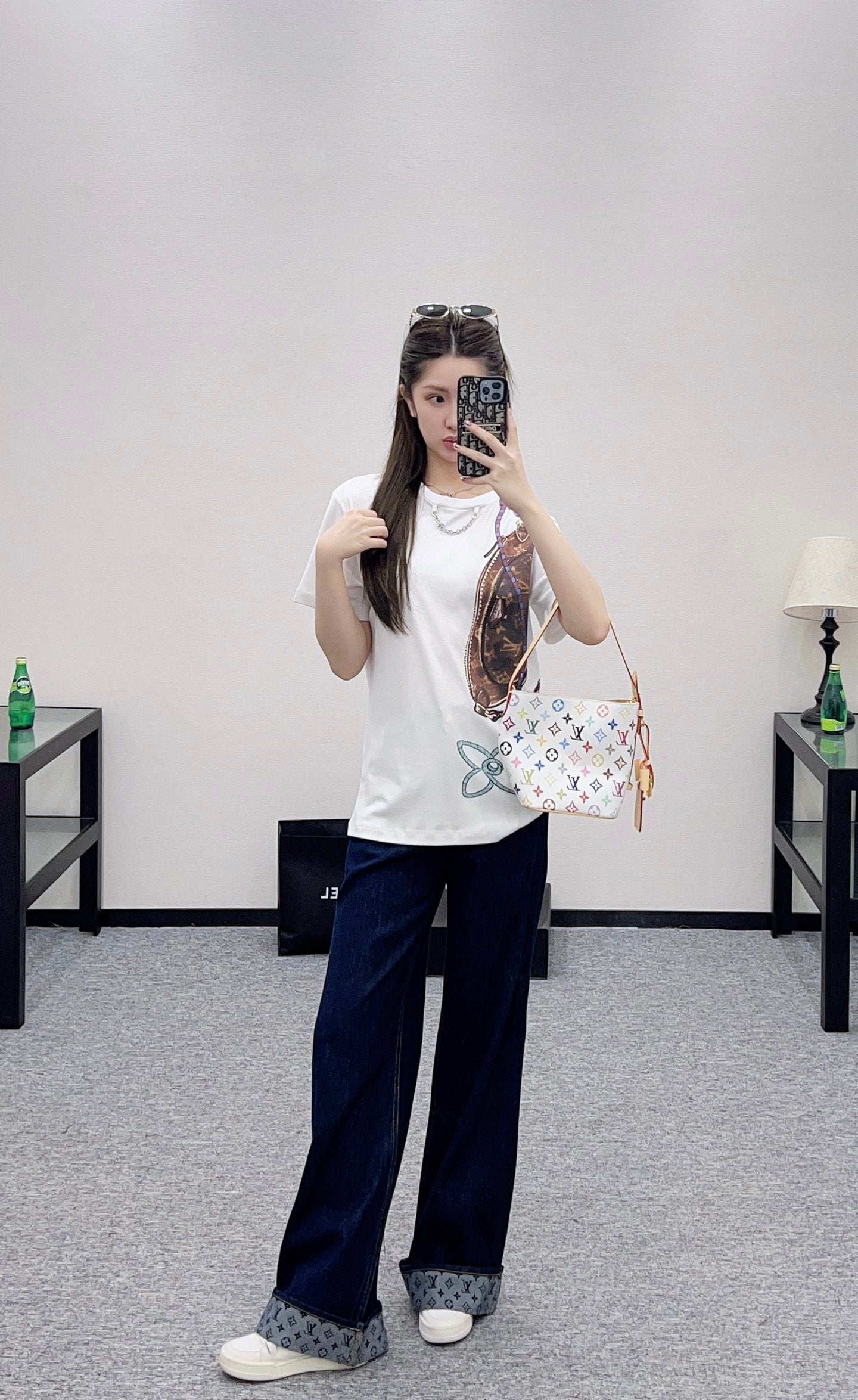L 25 Chain round neck printed short sleeves