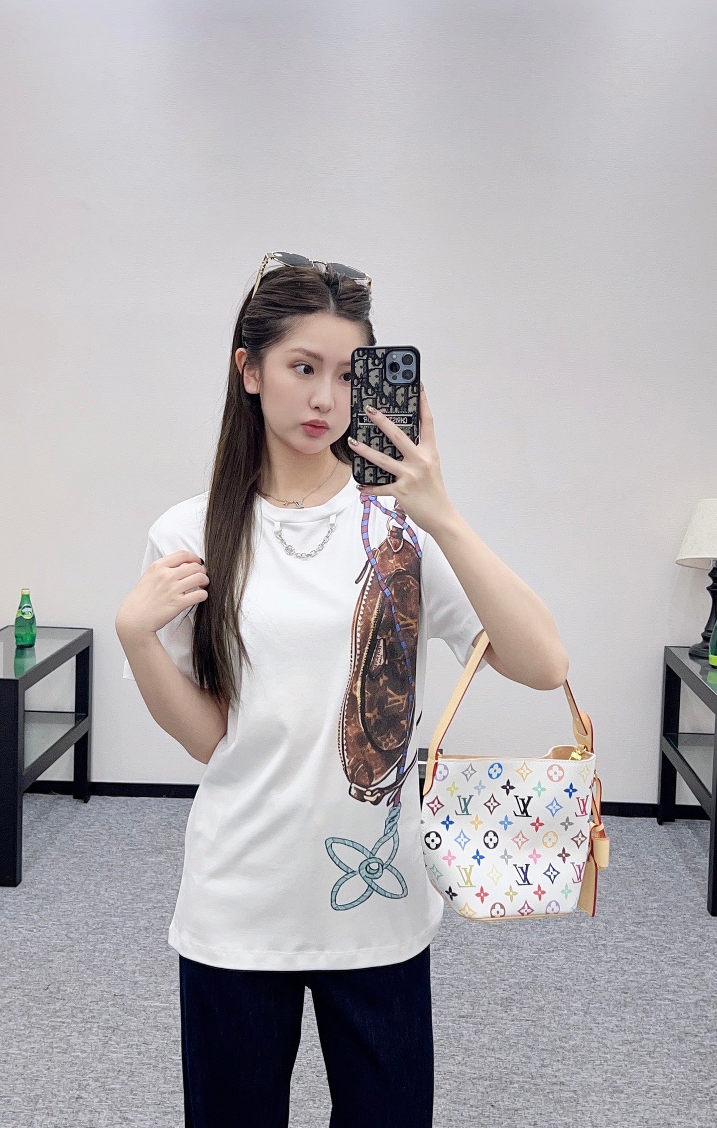 L 25 Chain round neck printed short sleeves