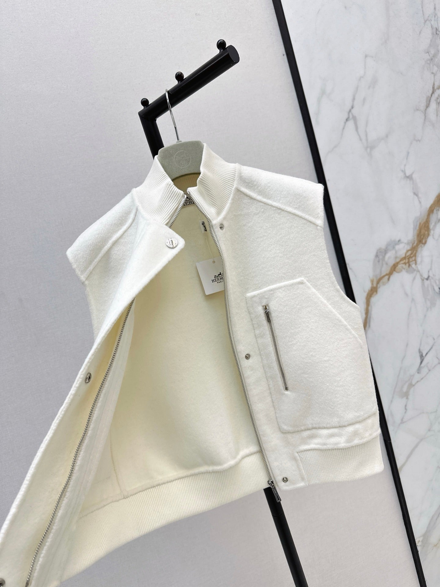 He 25 Wool double-faced vest jacket